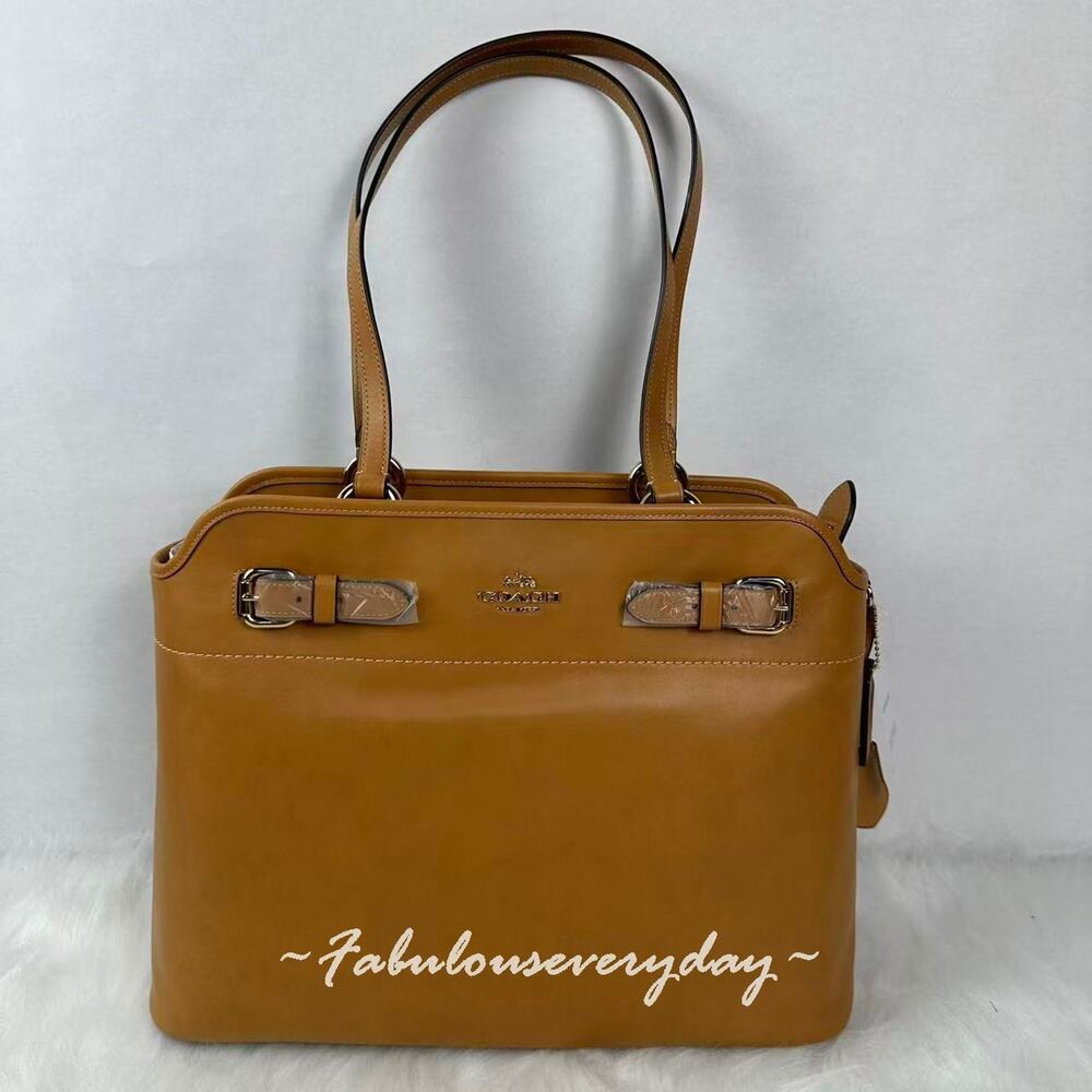 COACH Easton Tote Bag Shoulder Bag In Smooth Leather/Gold/Brown CEU00 NWT